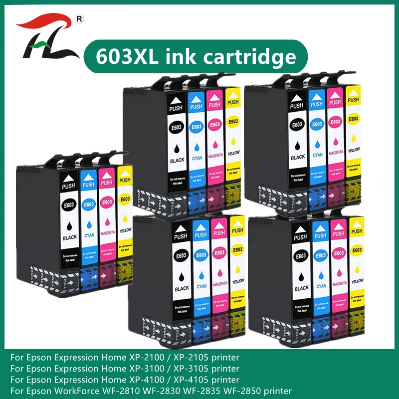 

HTL 603 XL Compatible for Epson 603XL E603 T603 for XP-2100 XP-3100 WF-2810 XP-3105 XP-4100 XP-4105 WF-2830 XP-2105 Printer