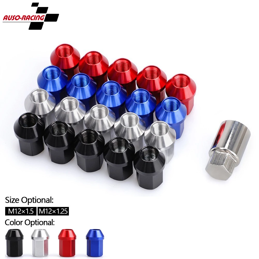 Автомобильные противоугонные гайки 6061 из алюминиевого сплава длина 35 мм M12 * 1 5 25