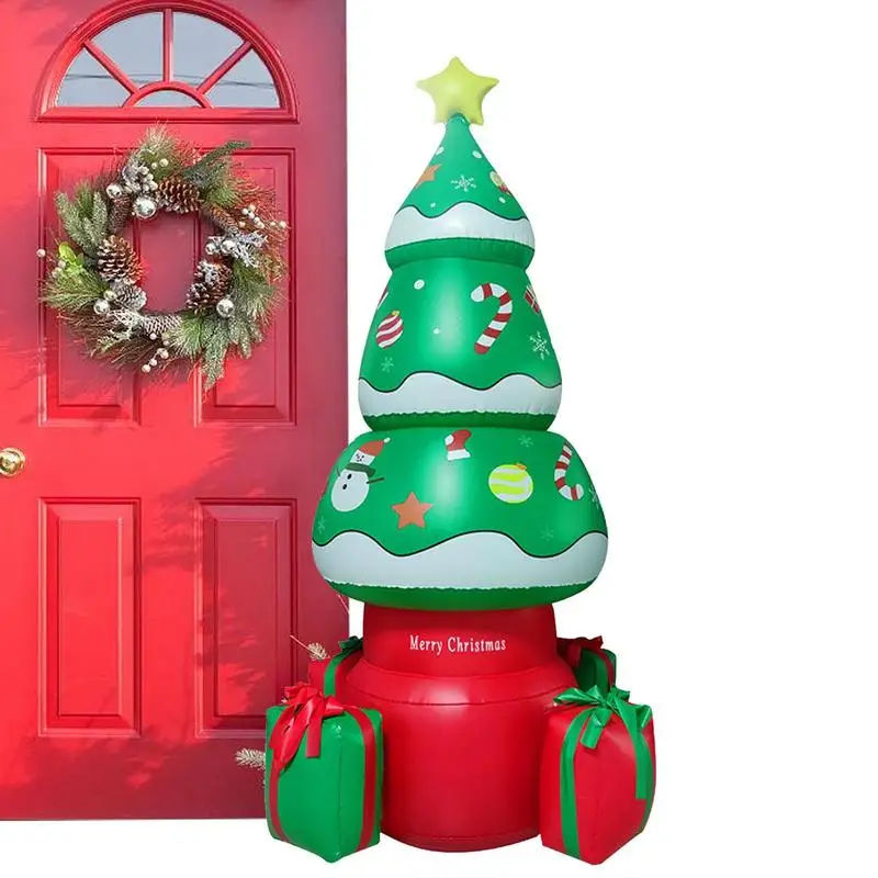 

Christmas Tree Inflatable LED Light Up Christmas Inflatables Outdoor Decorations Colorful Gift Boxes Outdoor Yard Christmas