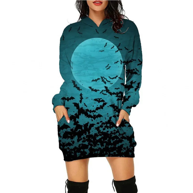 

Женская толстовка с длинным рукавом, с 3D-принтом летучая мышь