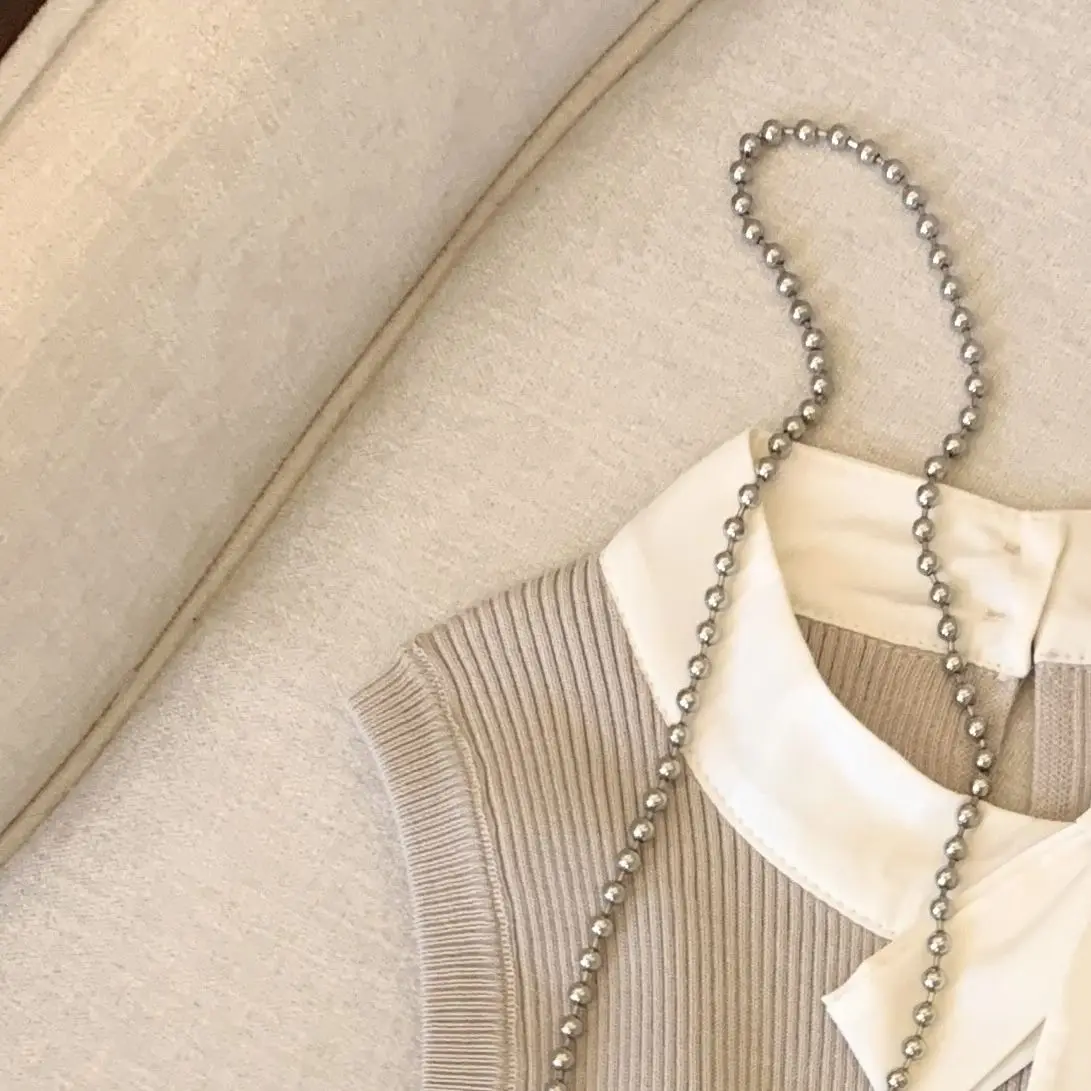 Топ женский летний тонкий трикотажный без рукавов с бантом