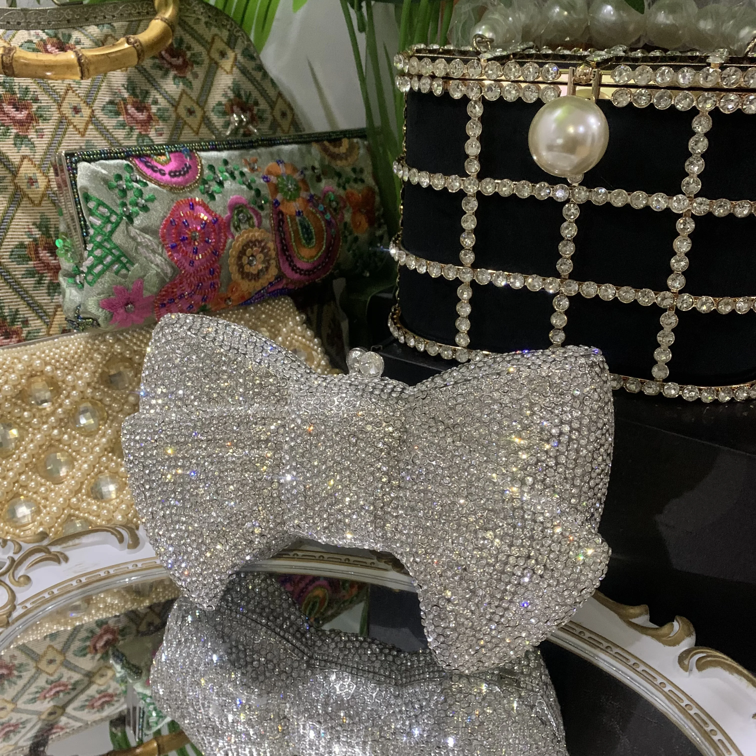 Lost in винтажная роскошная вечерняя сумка плюс блестящий клатч украшенный