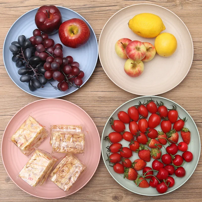 Круглые тарелки из пшеничной соломы