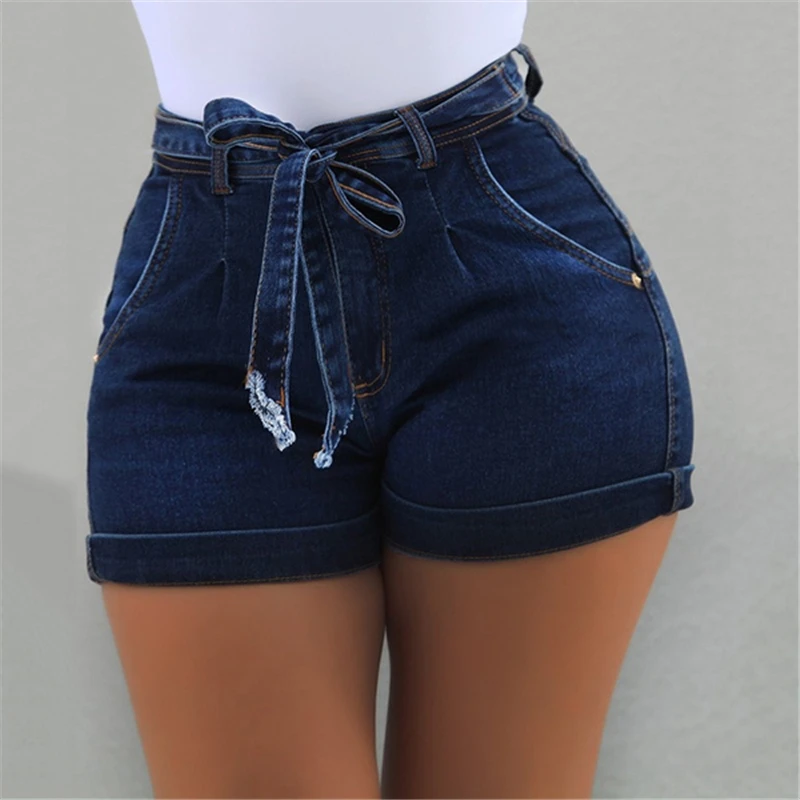 Summer Casual Washed Denim Shorts Jeans Women Blue Pink Sexy High Waist Jeans Fashion Woman Skinny Short Pants Ladies Harajuku