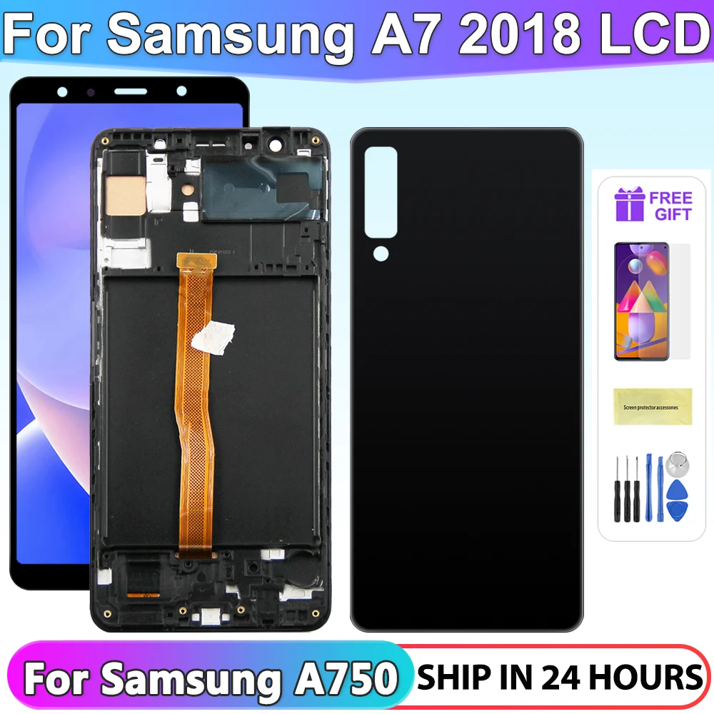 Samsung A7 2018 A750 протестирован 100% оригинальный OLED-дисплей с емкостным сенсорным