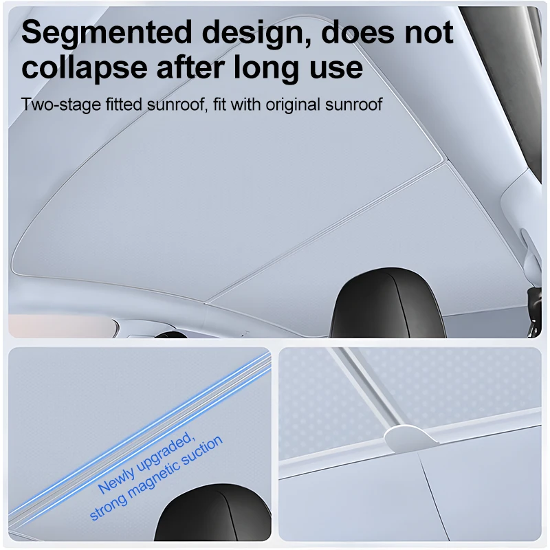 Фото Модернизируйте солнцезащитный козырек Ice Crystal Sunroof для XPeng P7 E28 P7i 2020 2021 2022 2023 2024. Раздельные солнцезащитные козырьки на крыше. Стеклянная крыша спереди и сзади. №3