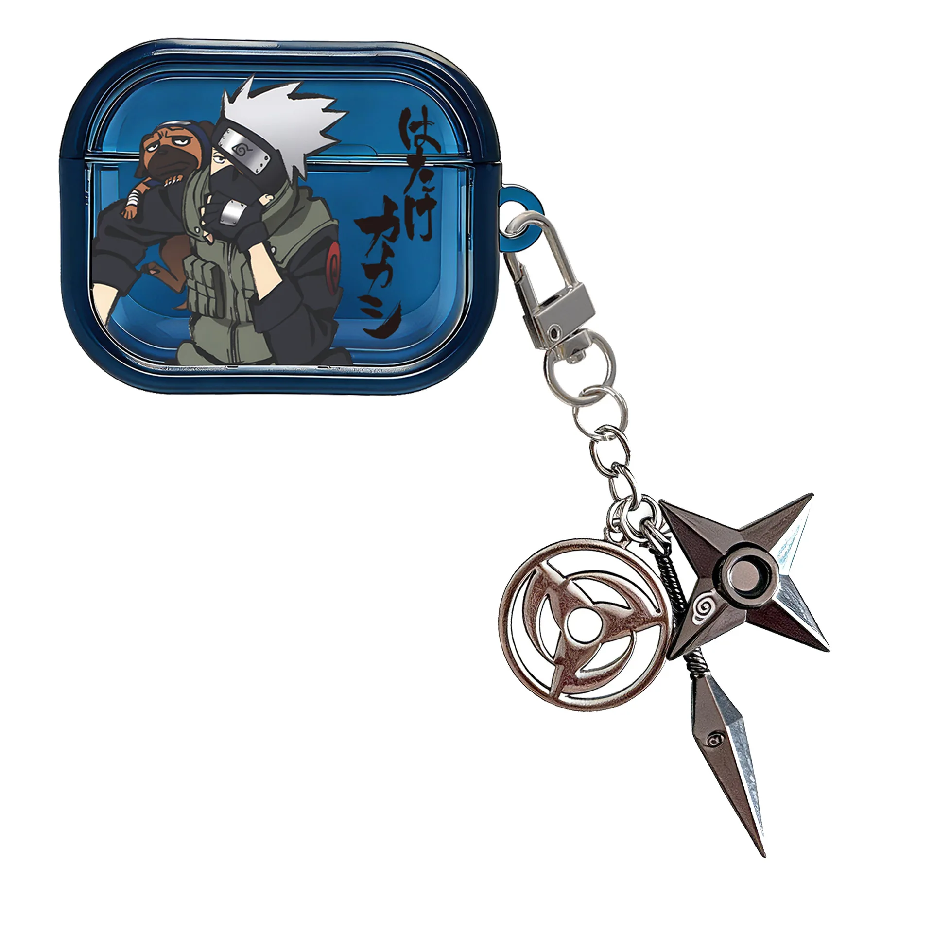 Фото Чехол NARUTO Kakashi 3D Anime для Airpods Pro 3, защитный чехол из ТПУ для наушников Airpods Pro 2/Airpods 4 с брелоком №5