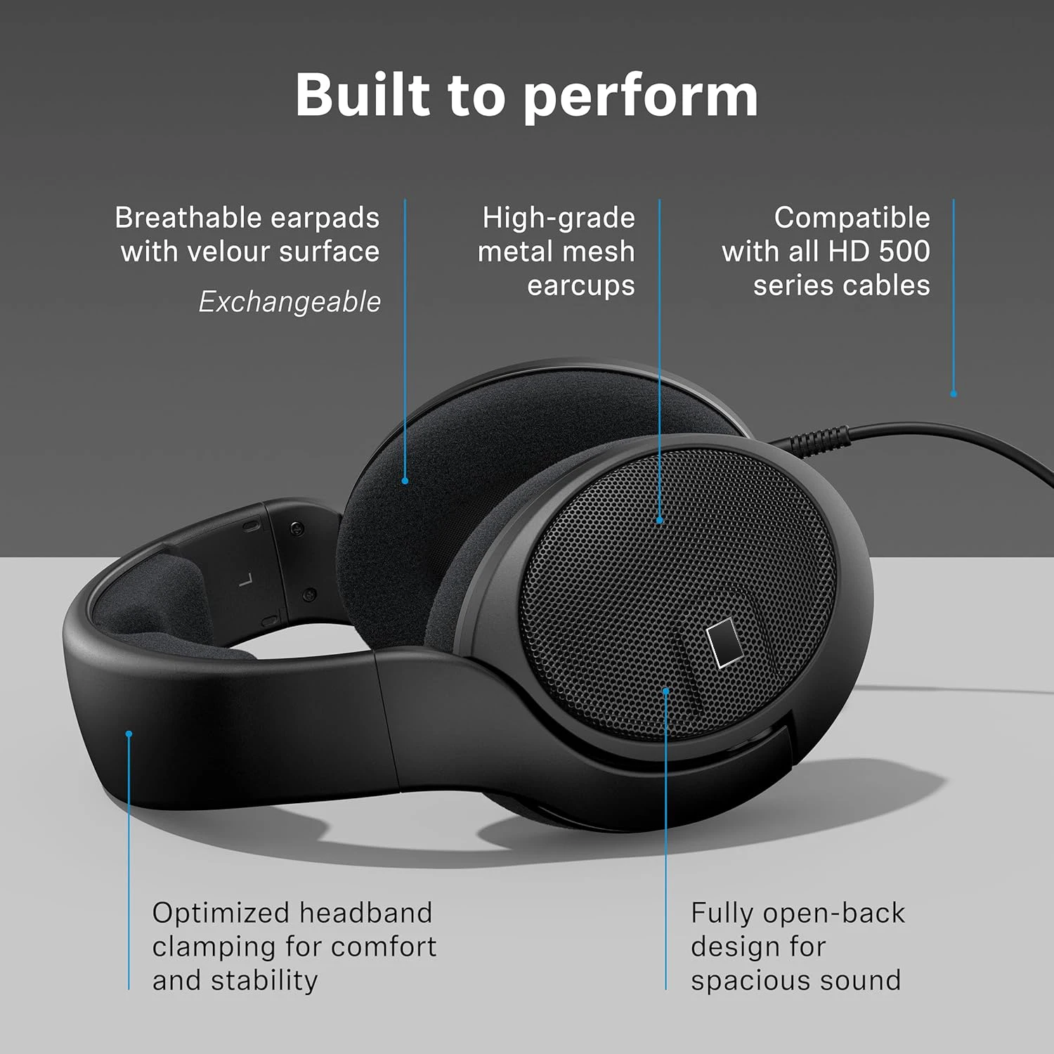 Фото Профессиональные студийные наушники HD 560S с закрытым корпусом, Hi-Fi звук для записи, микширования и мониторинга живого звука. Лучшее предложение. №4