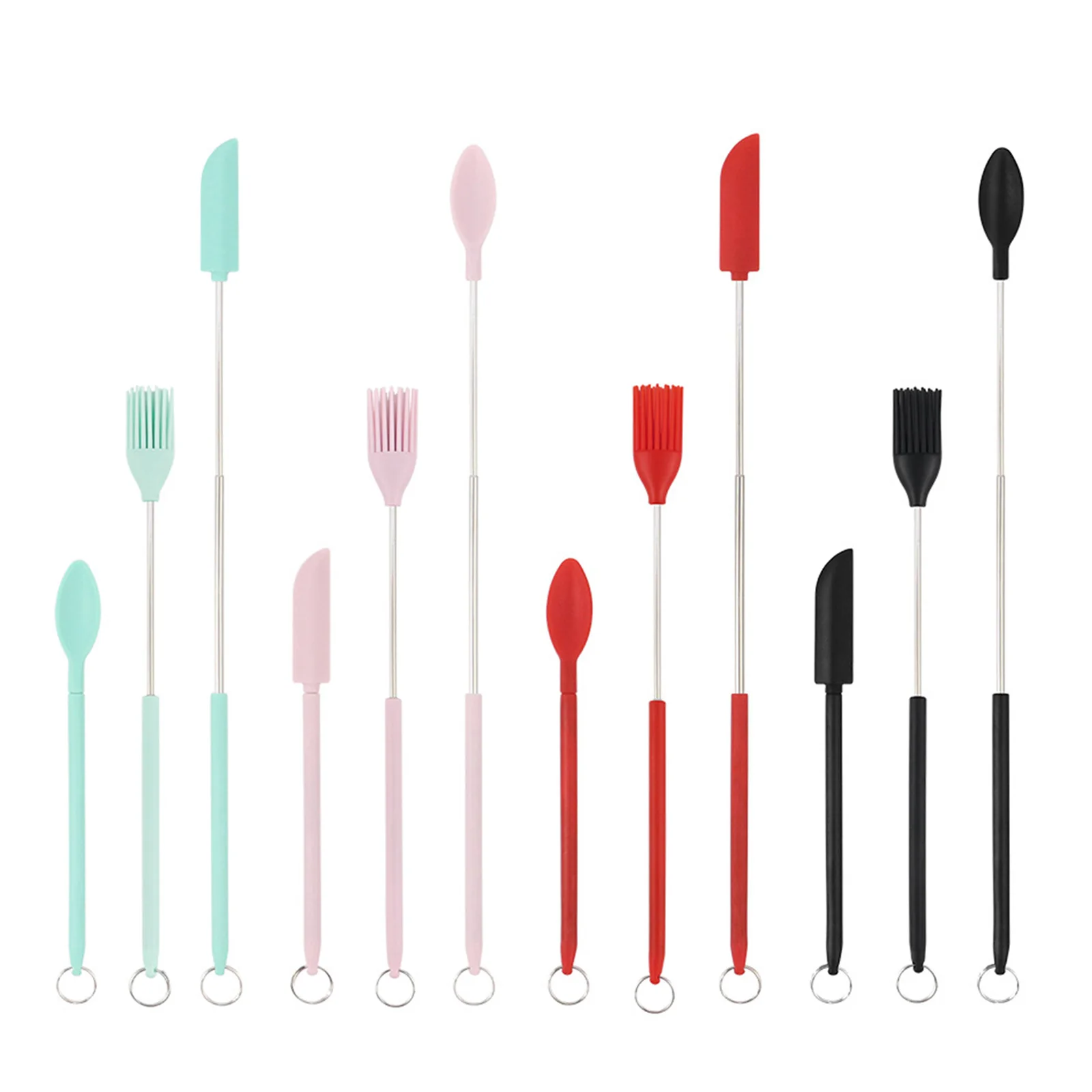 

Kitchen Tools Marmalade Spatulas Lip Gloss Ketchup Cosmetics Cooking Spoon Long Handle Not Easily Crack Silicone
