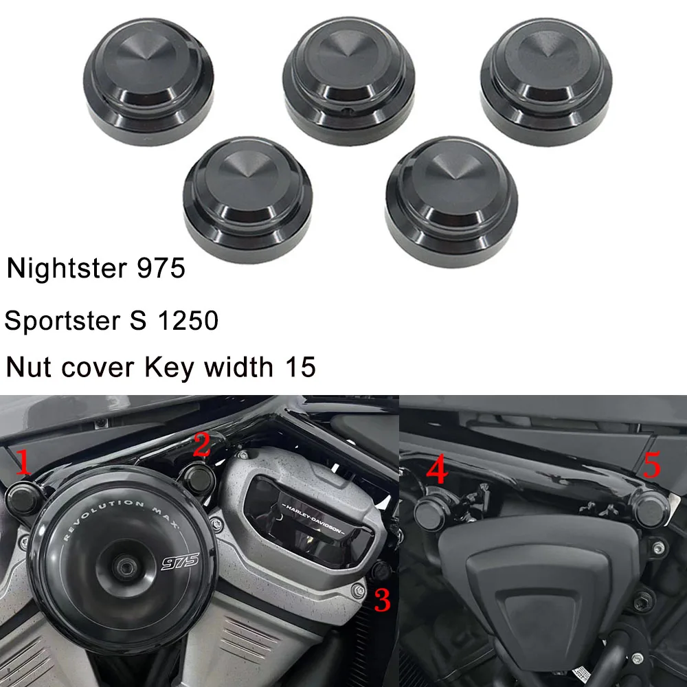 

Колпачок на гайку для мотоцикла Nightster 975, премиум дизайн, размер ключа 15 для Sportster S 1250 RH1250 S RH975 S 2022 2023