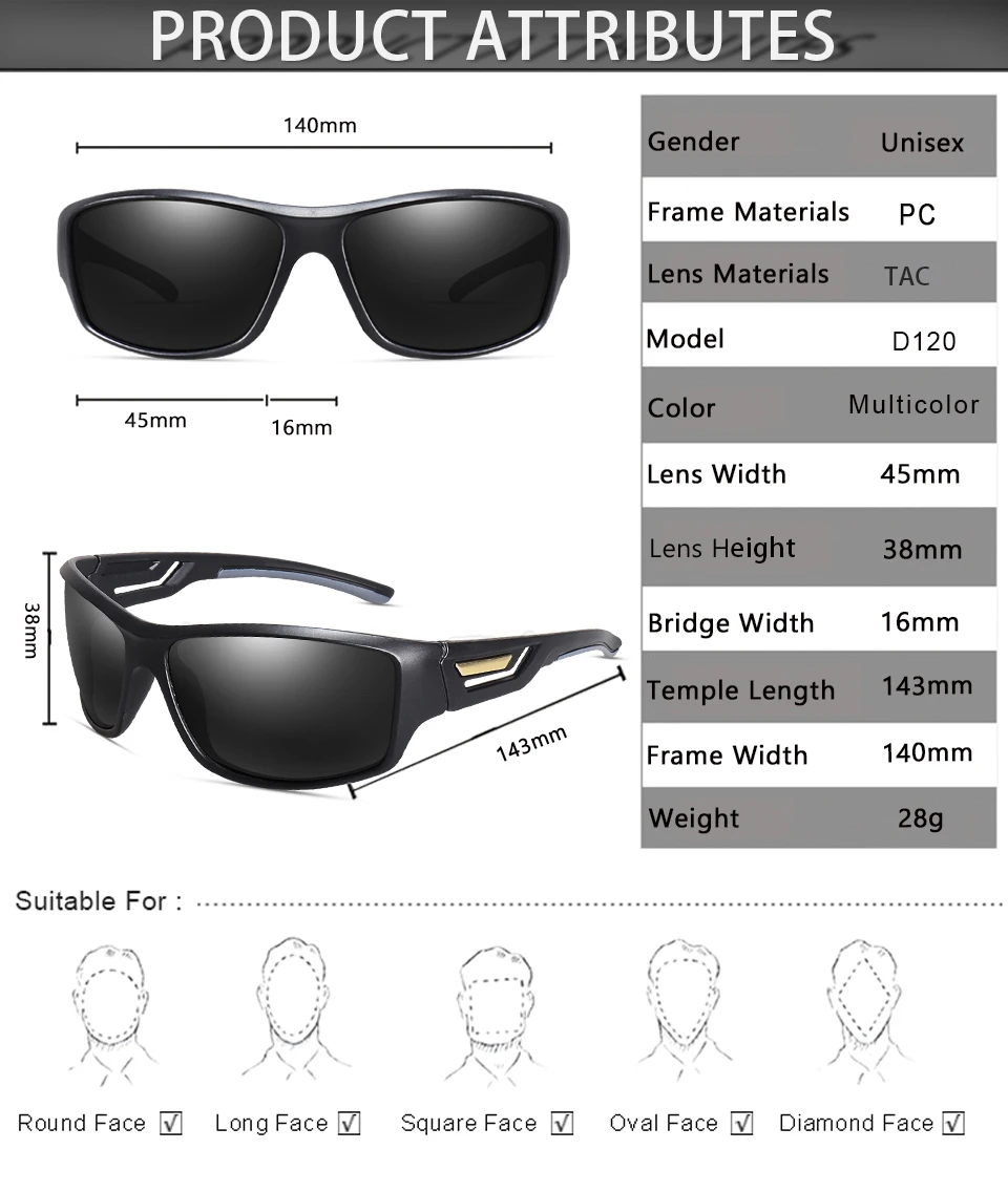 Поляризованные солнцезащитные очки для велоспорта камуфляжные вождения спорта