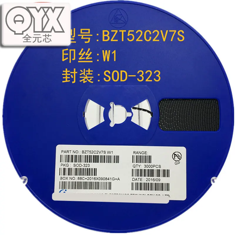 1000 шт./лот 0805 BZT52C2V7S SILKSCREEN W1 SOD-323 SMD Диод Зенера 2,7 в
