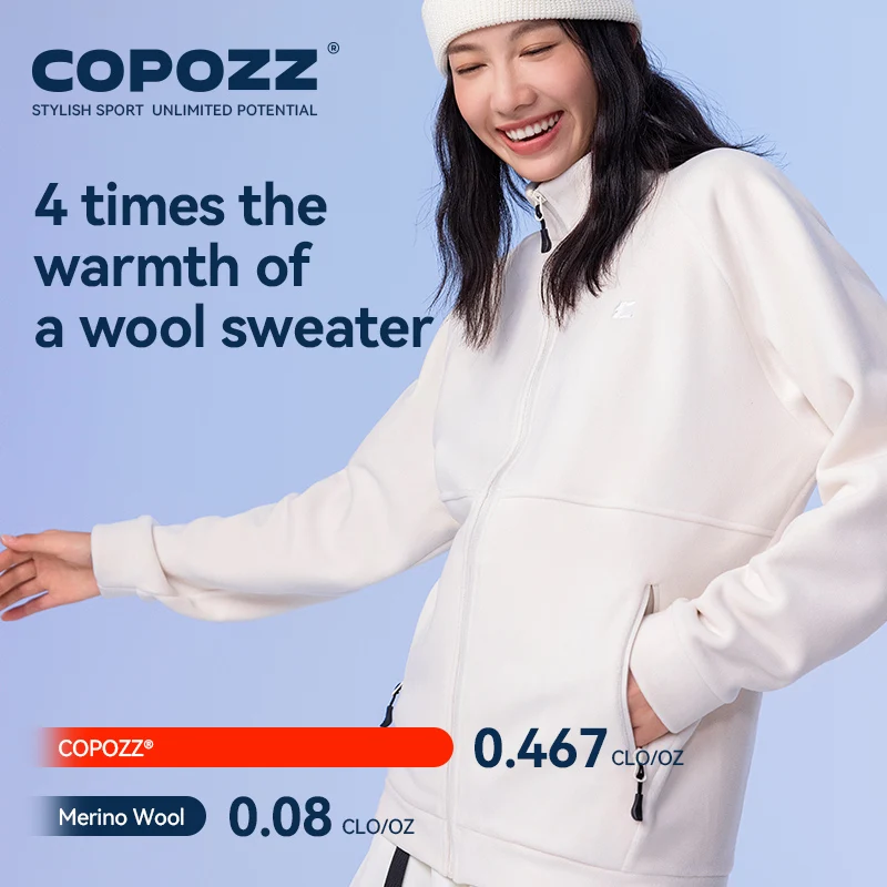Фото COPOZZ зимняя флисовая куртка для мужчин и женщин, теплая флисовая однотонная толстовка, пальто, мягкие уличные куртки на молнии с карманами №4