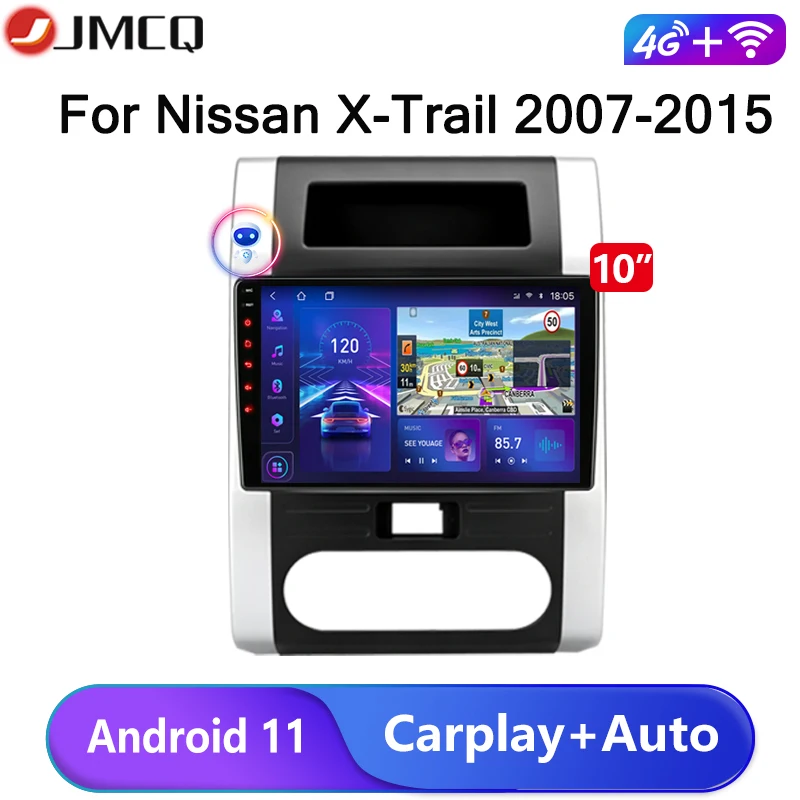 JMCQ  Android 11 Car Radio for Nissan X-Trail XTrail X Trail 2 T31 2007-2015 Multimedia Video Player Navigation GPS 2 Din DVD FM