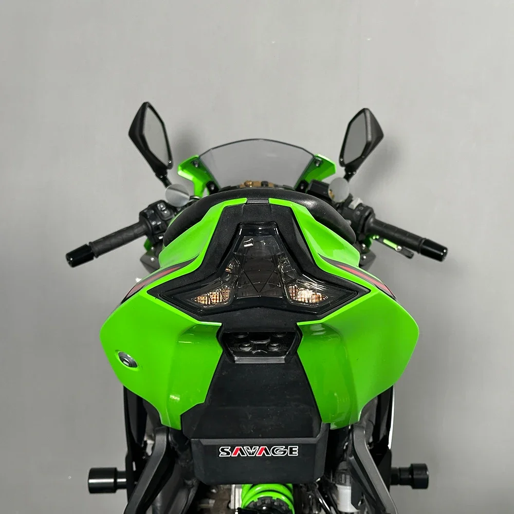 Фото 2024 ZX6R светодиодный задний стоп-сигнал для Kawasaki Ninja ZX10R ZX4R ZX25R мотоцикла, встроенный указатель поворота, задний фонарь, стоп-сигнал №2