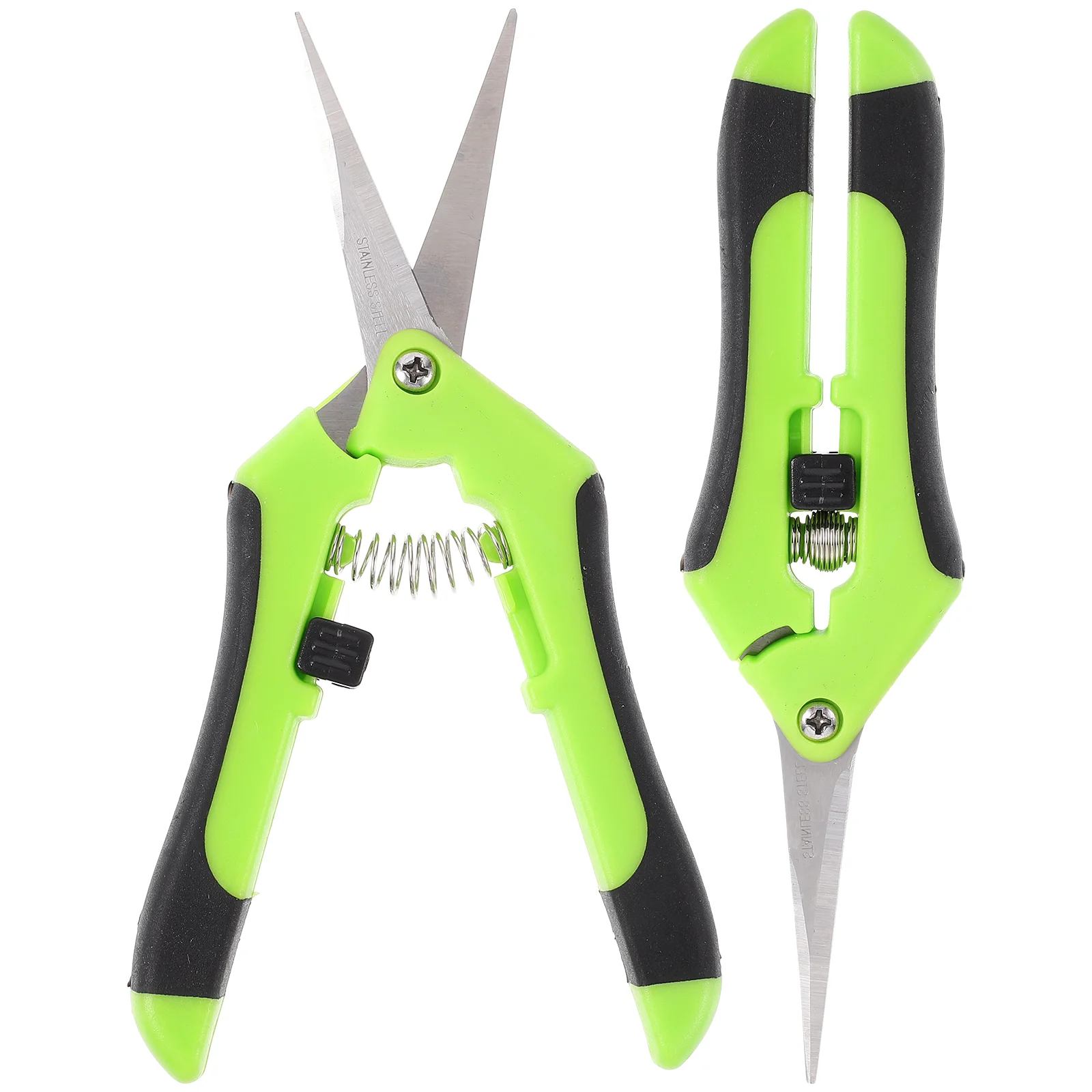 

OUNONA 2 Pcs Plastic Handle Gardening Scissors Portable Professional Stainless Steel Garden Pruning Shears