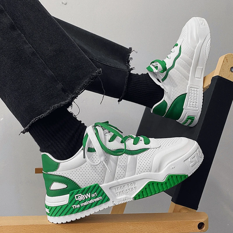 

Men's Shoes Summer Lightweight Breathable Casual Sports Shoes Men's Trend Versatile Heightening Breathable Skateboard Shoes