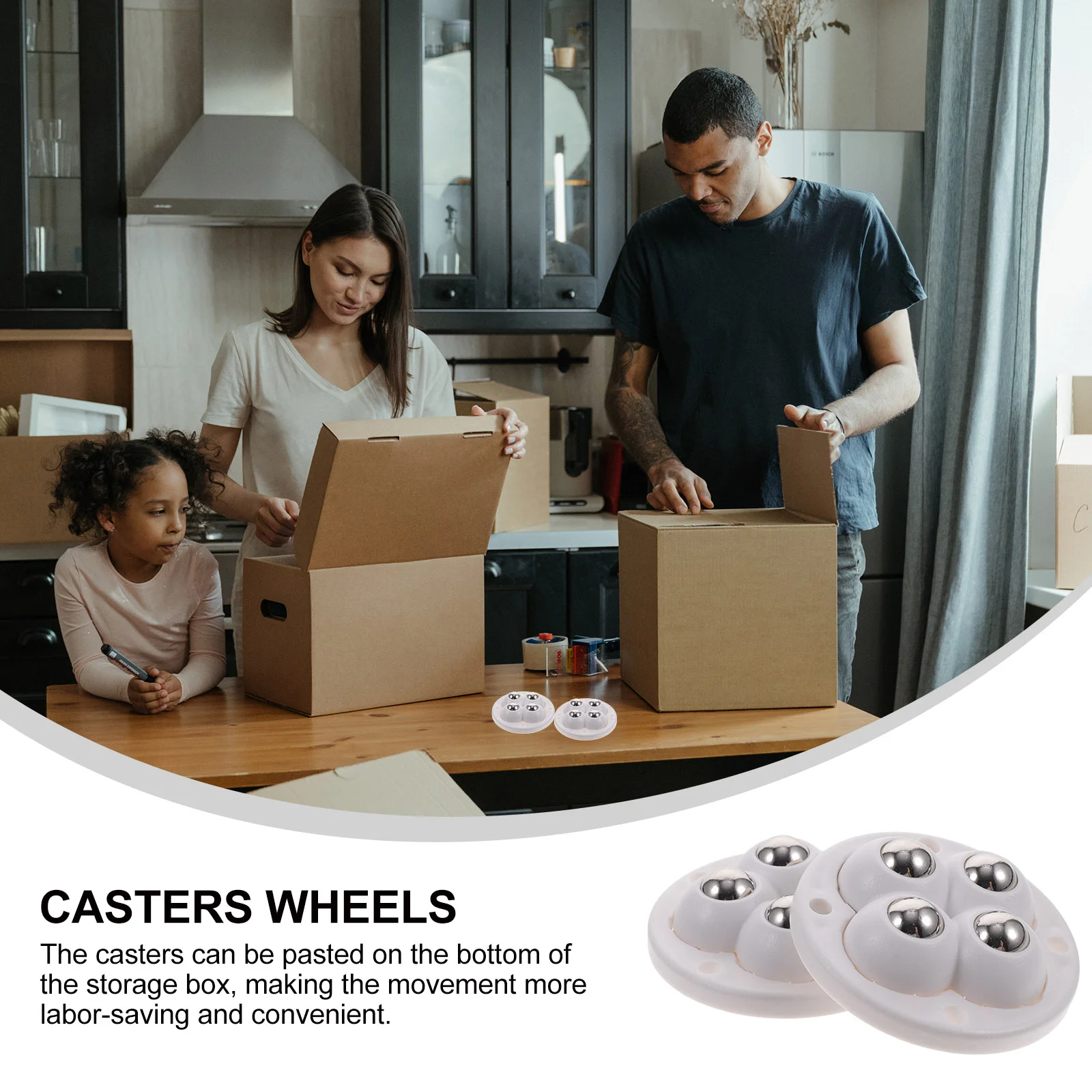 4-х шт. контейнеры для хранения самоклеящиеся ролики липкий чехол на колесах