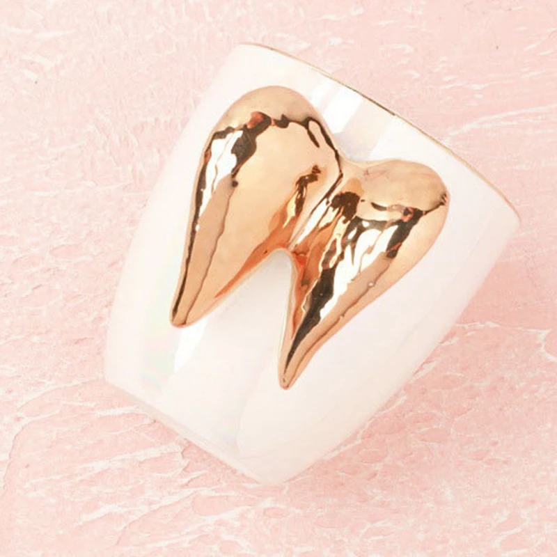 Позолоченная кофейная чашка с крыльями ангела белая керамическая для офиса дома