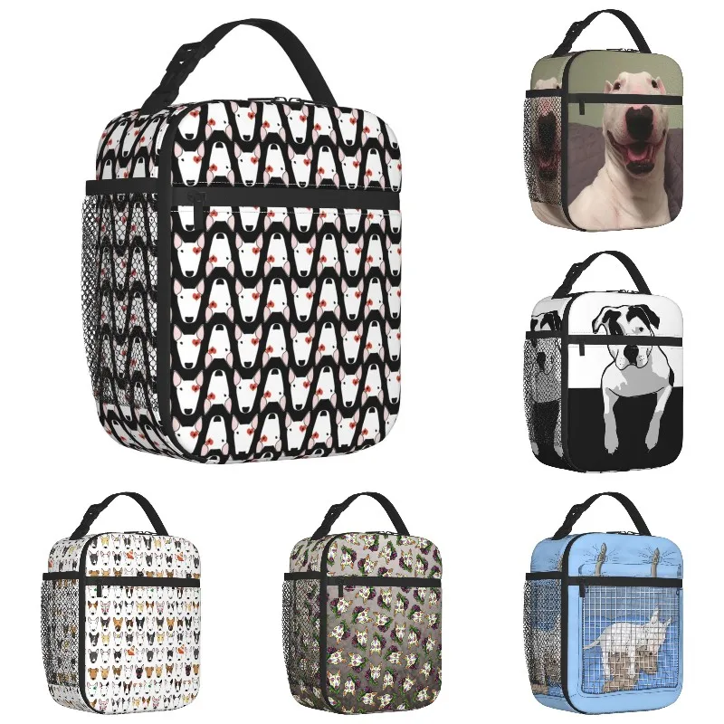 

Термальная изолированная сумка для ланча с рисунком Бультерьера, контейнер для ланча с рисунком собаки для школы, уличная коробка для еды