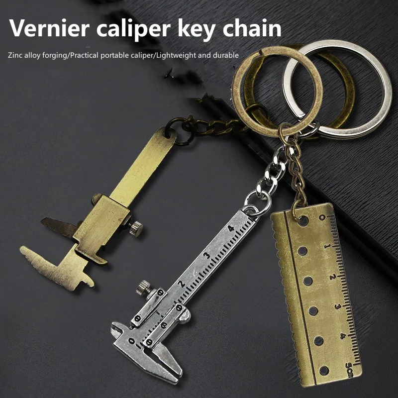 

Portable Mini Caliper Tools Key Ring Alloy Vernier Caliper Key Chain Ornaments Rulers Calipers Measuring Gauging Tools 0-40mm