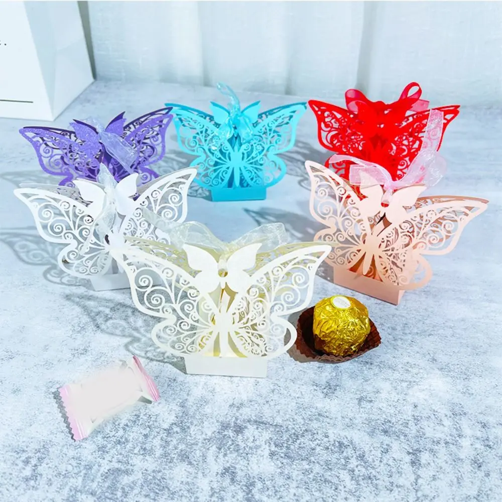 

50pcs Hollow Gift Boxes Paper Candy Chocolate Box New Decorations Box for Birthday Wedding Party
