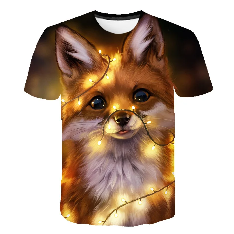 

T Shirts Girls Clothes Anime Children 3D T-Shirt Kids Summer Cute Fox Lively Cute Funny Baby T Shirts Tops Camisetas De Mujer