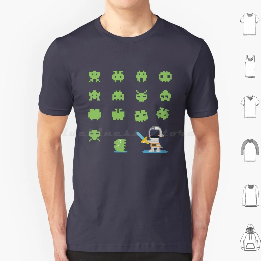 Фото Футболка Invaders No More, хлопковая крутая футболка 6xl Space Invaders Astronaut Game Classic Jogo Gamer Universe, доставка и Invas? О Экстра №1