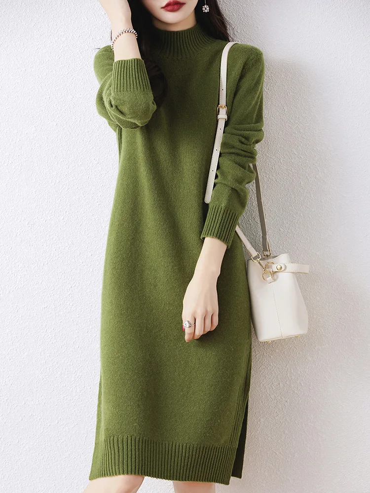 Женское трикотажное платье из мериносовой шерсти