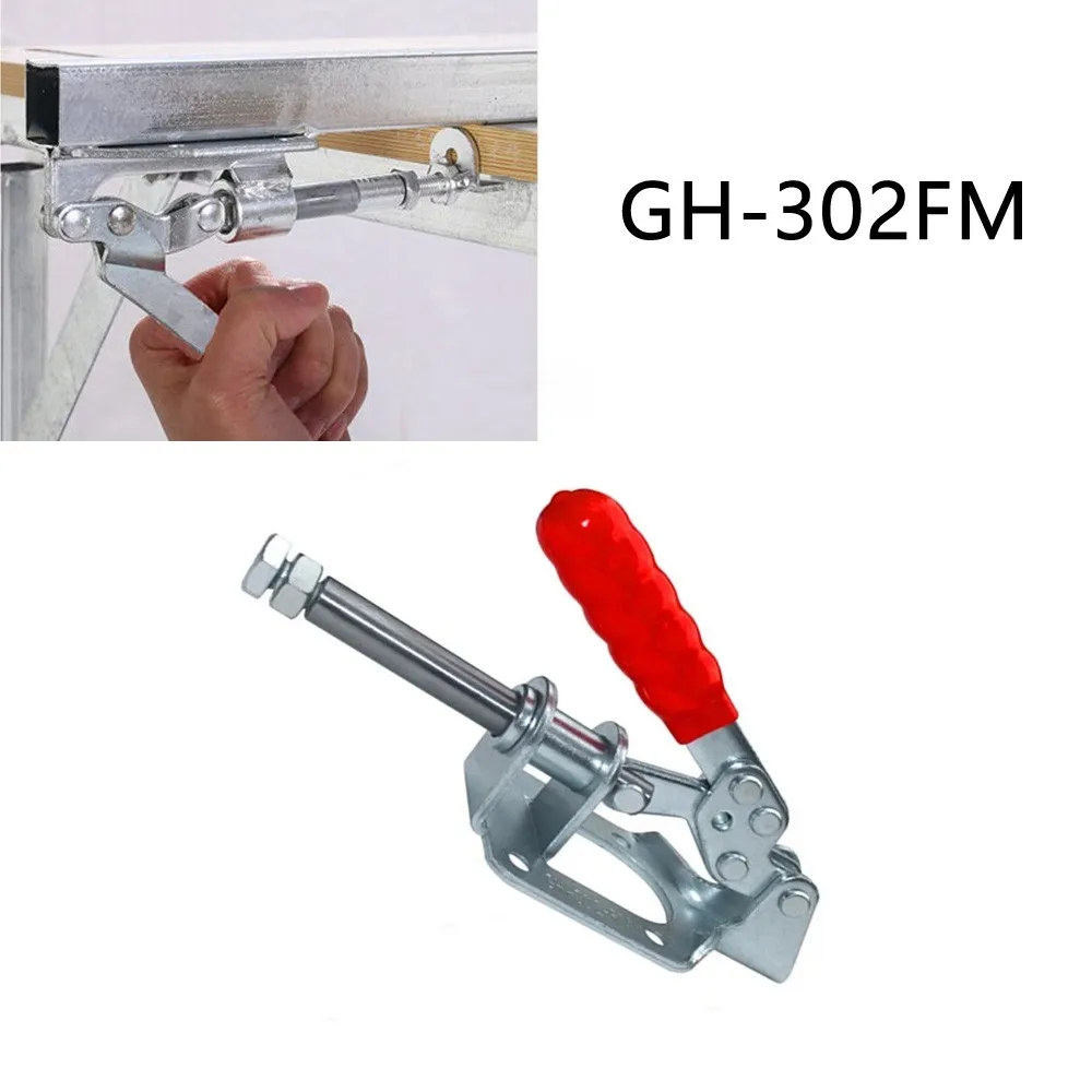 

136Kg Holding Capacity Toggle Clamp GH-302-FM GH 302 FM Push Pull Rod Clamp with 180 Degree Handle Opening Angle