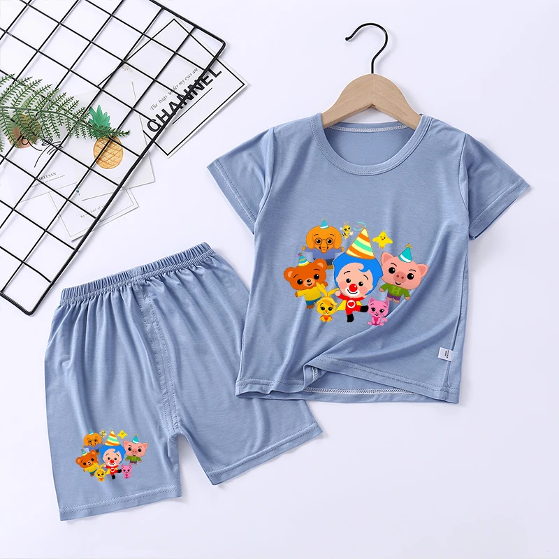 Детские пижамы Plims Clown: комплекты домашней одежды, футболка и брюки, мультяшный аниме-дизайн, низкая посадка, летняя ночная рубашка для мальчиков (art.: 3920da5d140dc) - 3920da5d140dc