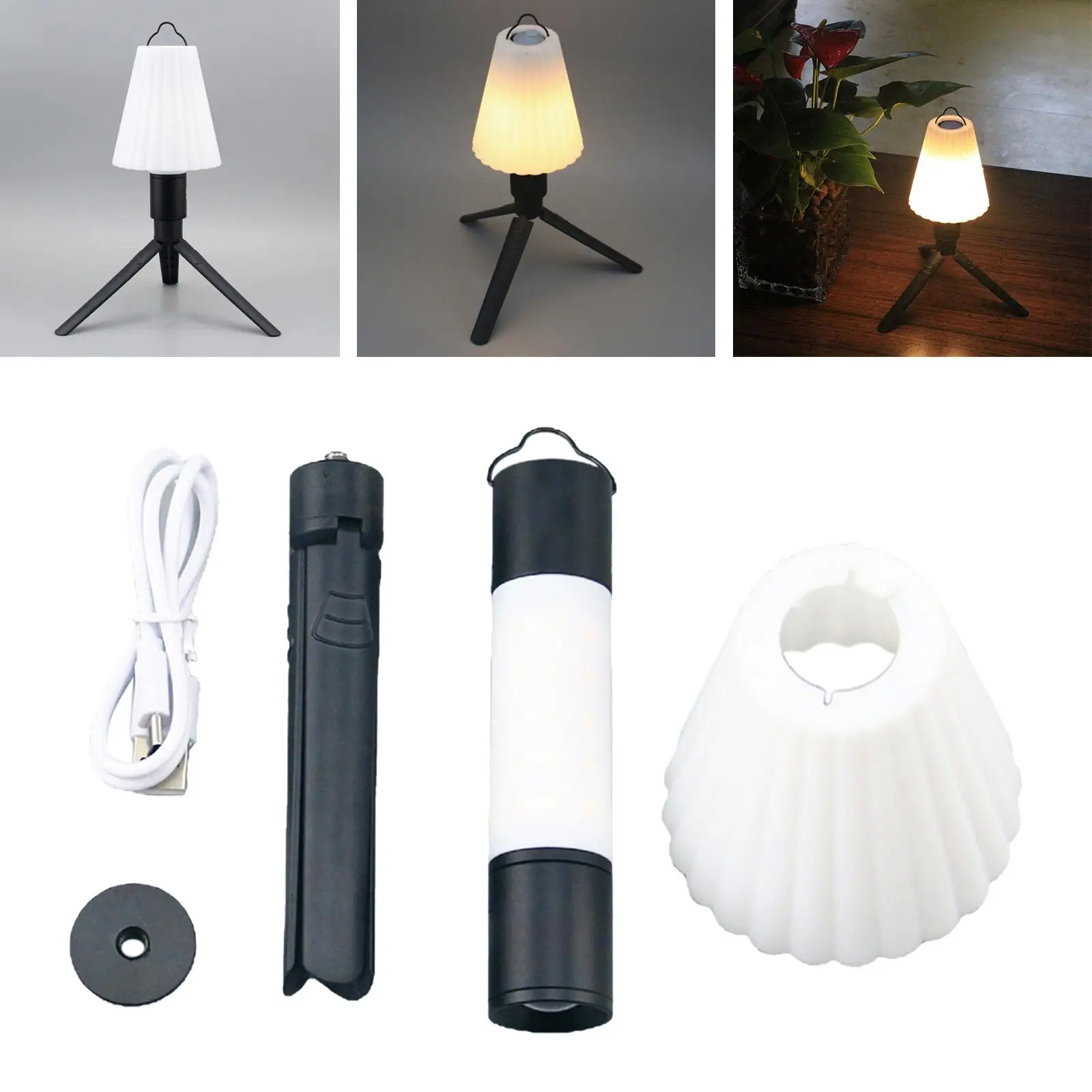 

Outdoor Tripod Flashlight Lamp Emergency Flashlight Multifunction Camping Handheld Torch for Running Emergencies Home Patio BBQ