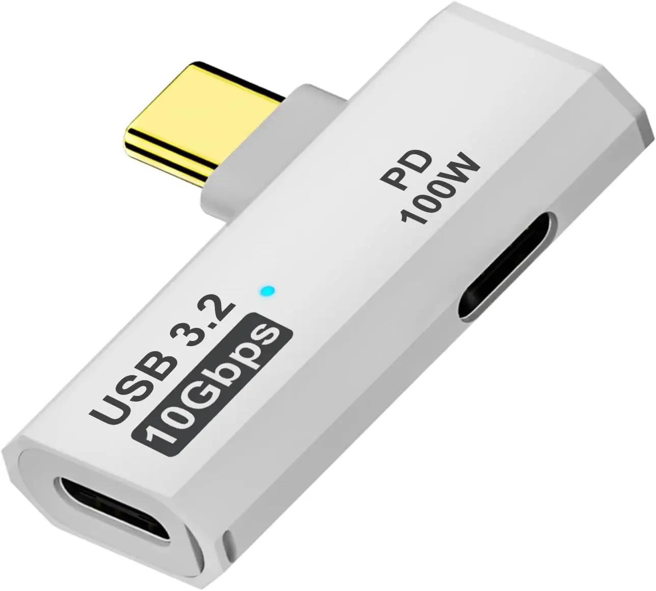 Фото Двойной адаптер для наушников USB C с портом для зарядки 100 Вт, разветвитель USB типа C 2-в-1 для Rog Ally, Steam Deck, Quest 2, iPad №1