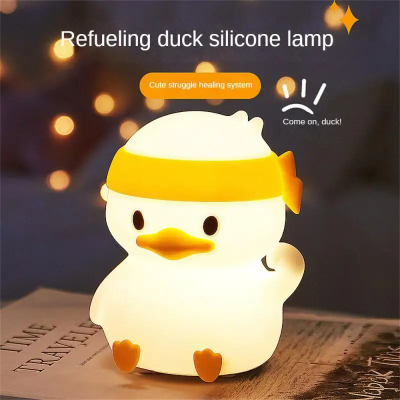 

Creative Night Light Household Cartoon Refueling Duck Silicone Night Light Duckling Pat Light Bedroom Learning Struggle Lamp