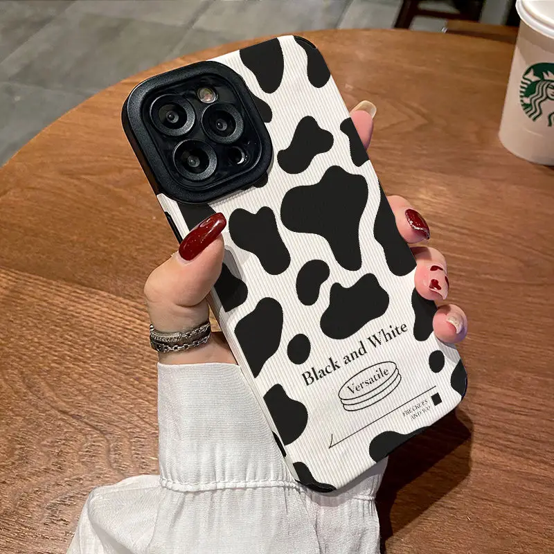 

Fun Milk Pattern Soft Rubber Phone Case All-Inclusive Protective Cover For iPhone7 8 Plus X XR XS 11 12 13 Pro Max
