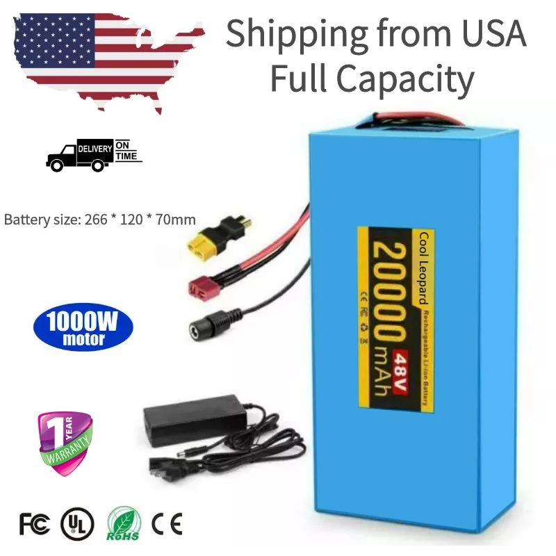 

E-Bike 18650 13S4P 48V 20Ah Lithium Ion Battery Pack,for 54.6V Electric Bicycle Scooter Motorcycle Replacement Li-ion Battery