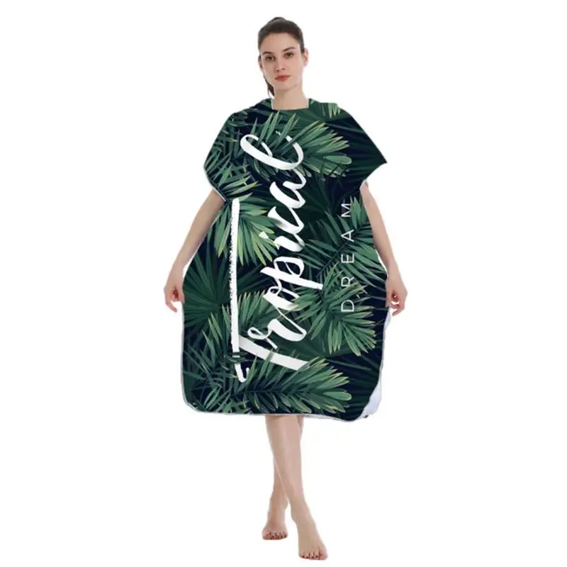 

Microfiber Poncho Towel Surf Beach Wetsuit Changing Bath Robe With Hood Summer Quick-Dry Swim Towel For Adults Men Women Kids