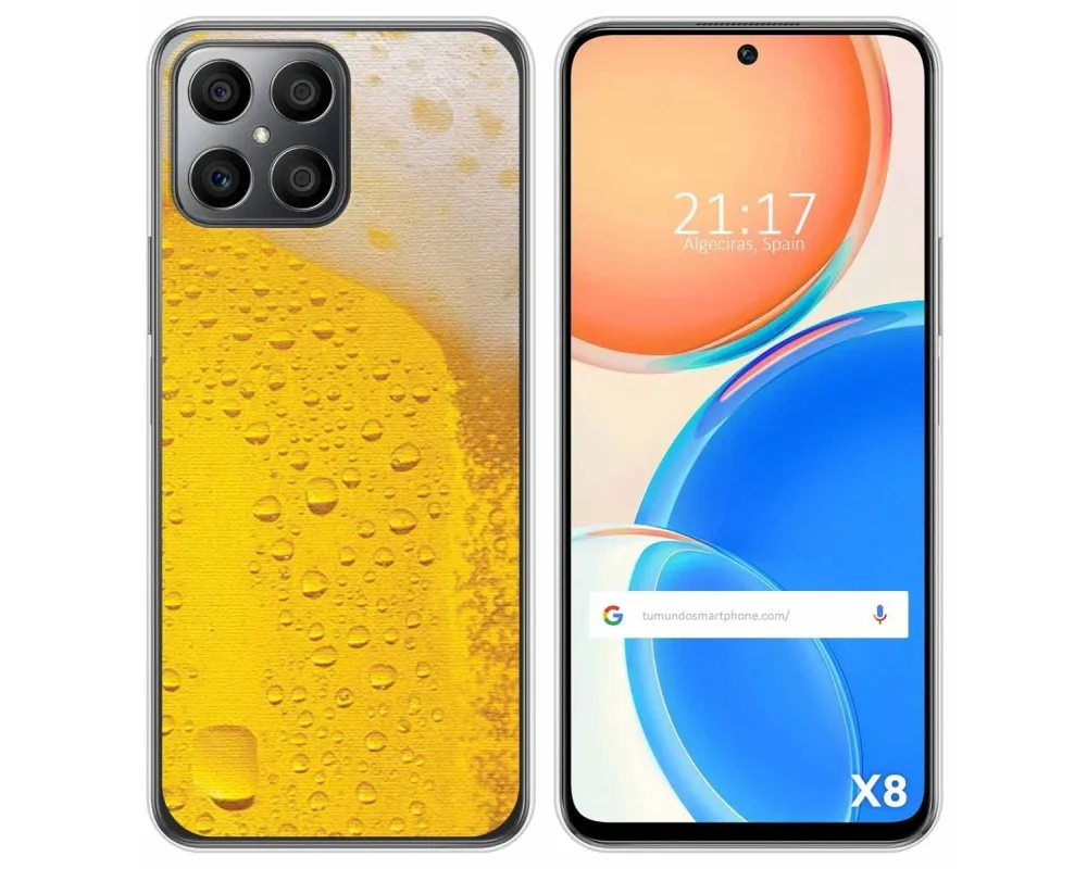 Силиконовый чехол для Huawei Honor X8 с рисунком пива |