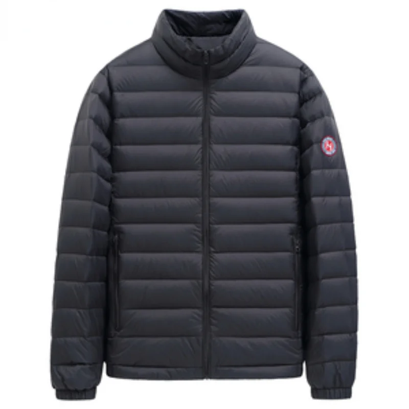 

Men Puffer Jacket Autumn Winter Short Casual White Duck Down Jacket Stand Collar Fashion Men Warm Coat Chaqueta Hombre Lq