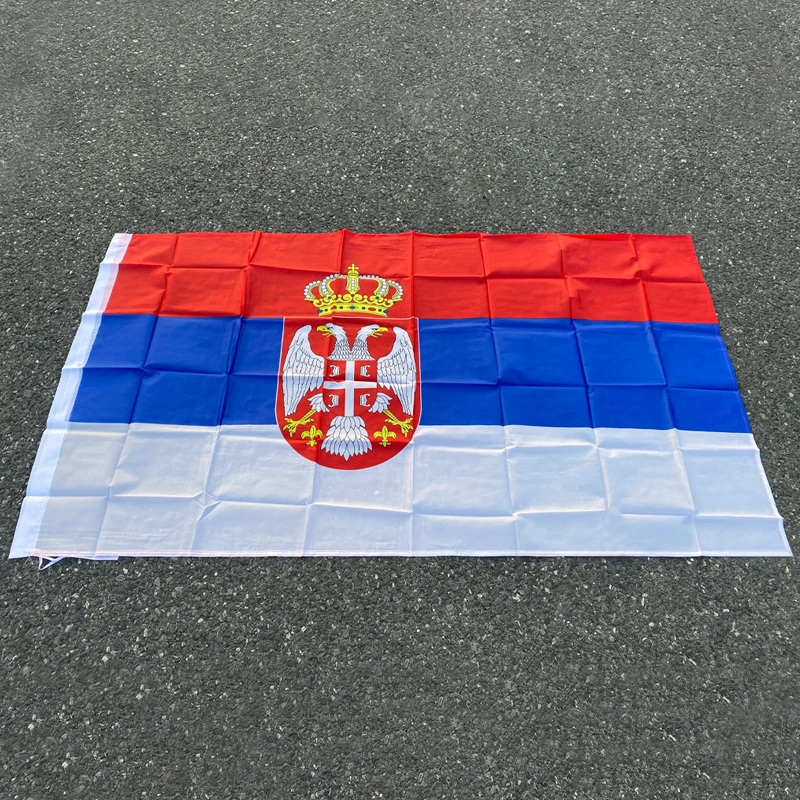 

Free Shipping aerlxemrbrae flag Serbia flag Banner Free shipping 90*150cm Hanging National flag Serbia