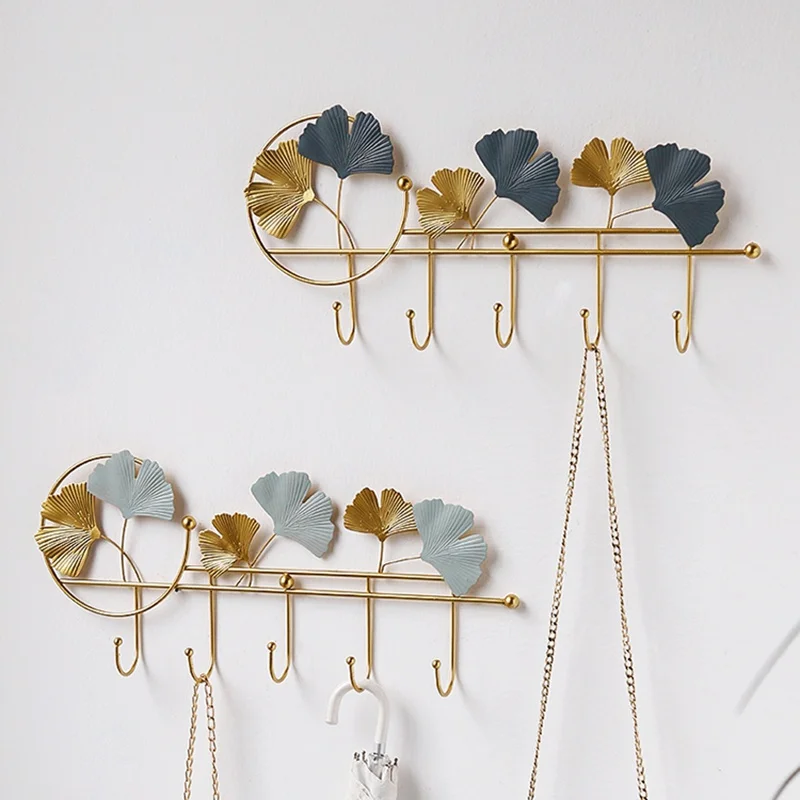 

Leaf Hanging Fan-shaped Holder Decor Up Hooks Modern Leaves Home Wall Bathroom Hooks Hook Decorative Hook Key Wall Minimalist