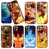 one piece luffys brother ace phone case for iphone 11 12 13 mini 13 14 pro max 11 pro xs max x xr plus 7 8 silicone cover