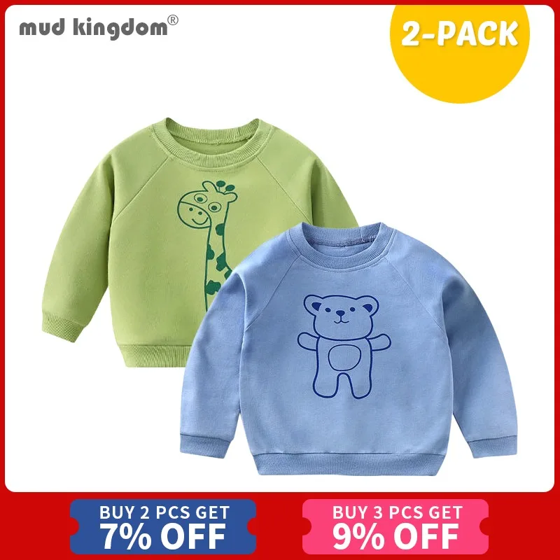 

Детский свитшот с круглым вырезом, с принтом медведя и динозавра