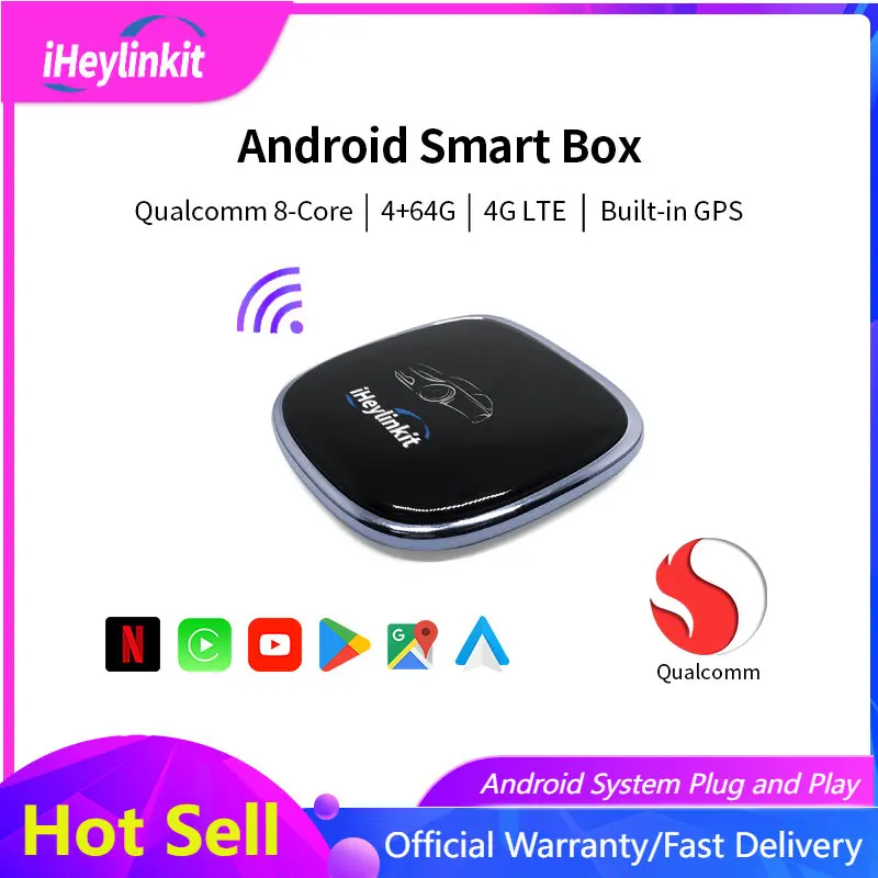 

iHeylinkit Max Wireless Android Auto CarPlay AI Box Split Screen YouTube Netflix Car Radio For Nissan Hyundai Audi Toyota VW ect