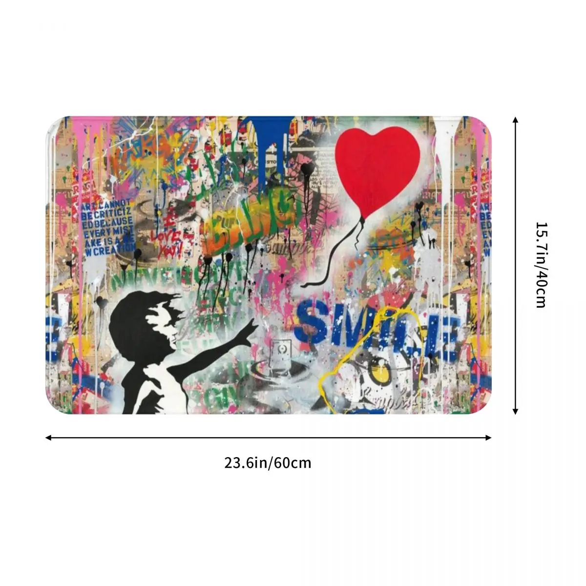 Напольный коврик для ванной с изображением девушки воздушного шара