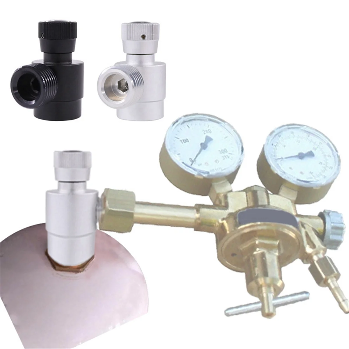 Адаптер для заправки баллона с CO2 самодельный регулятор газового Переходник M10X1