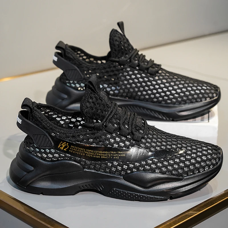 Breathable Men's Running Shoes Lightweight Male Sports Shoes Summer Flexible Men Walking Shoes Anti-slip Lace-up Sneakers 2023