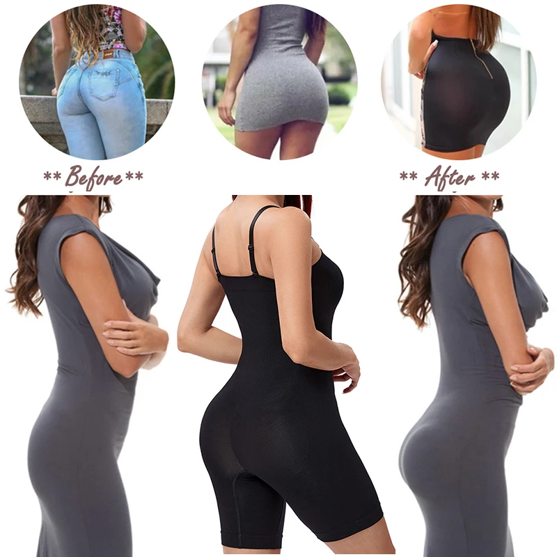 Bodysuit for Women Tummy Control Shapewear Mid-Thigh Seamless Full Body Shaper Daily Life Butt Lifter Corset