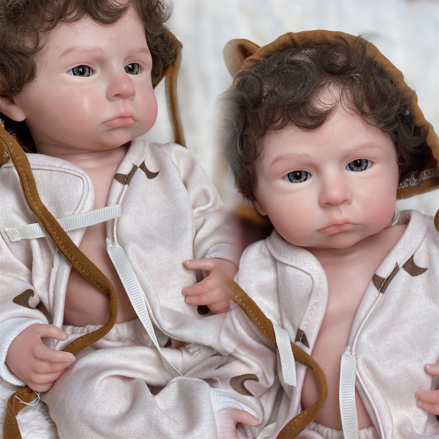 Водонепроницаемый однотонный силиконовый реборн 33 см с окрашенными волосами