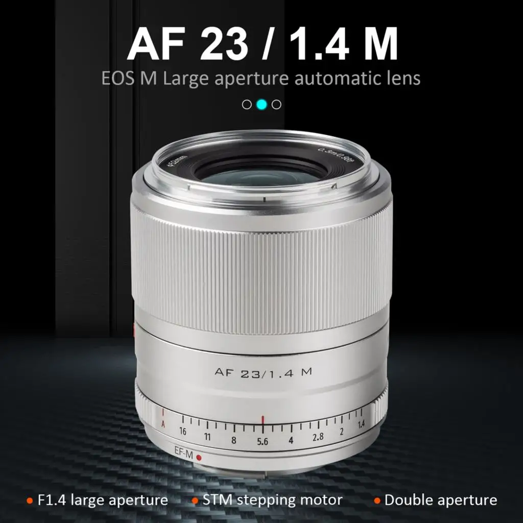 Объектив Viltrox 23 мм F1.4 для камер Canon M Автофокус портрет Большая диафрагма основной